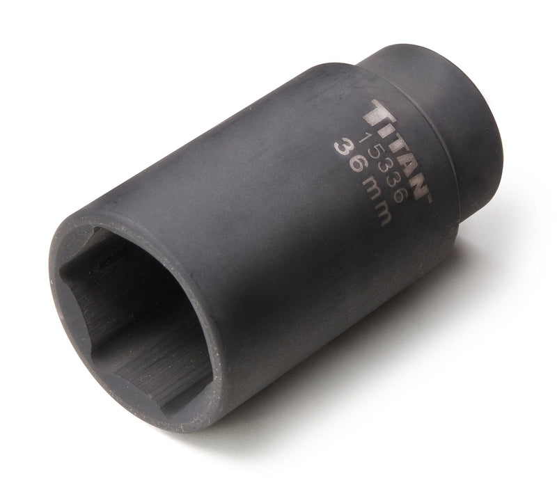  [AUSTRALIA] - Titan 15336 36mm 1/2" Drive 6 Point Axle Nut Socket, 1 Pack