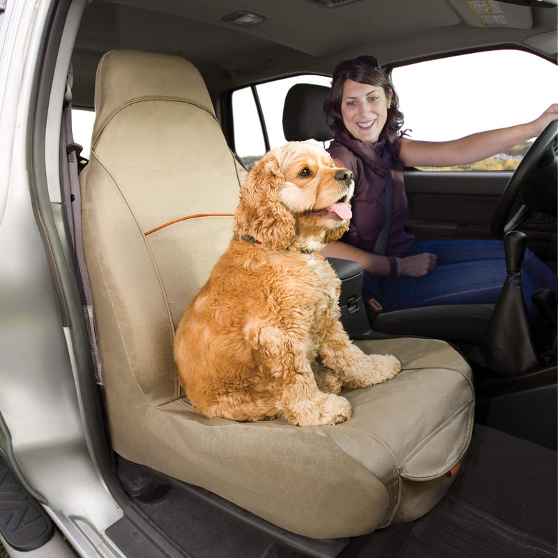  [AUSTRALIA] - Kurgo CoPilot Bucket Seat Cover for Dogs —Waterproof, Stain Resistant & Machine Washable Khaki