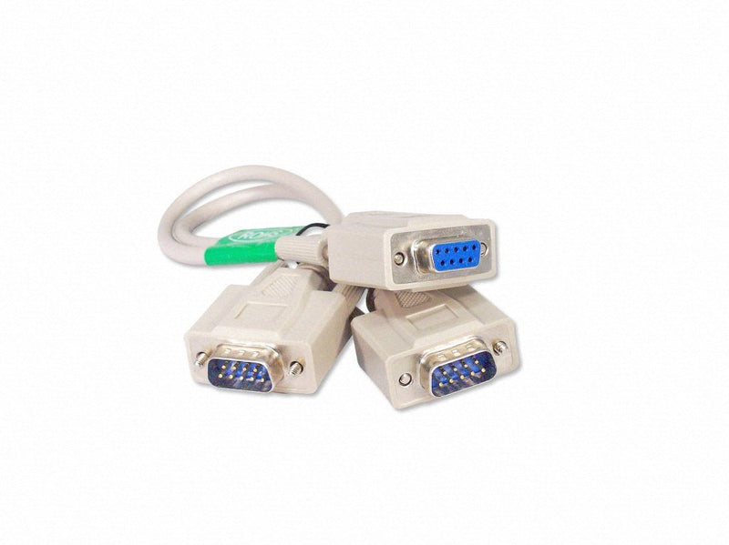 Your Cable Store 1 Foot 9 Pin Serial Splitter Cable DB9 2 Male / 1 Female RS232 1 Pack - LeoForward Australia