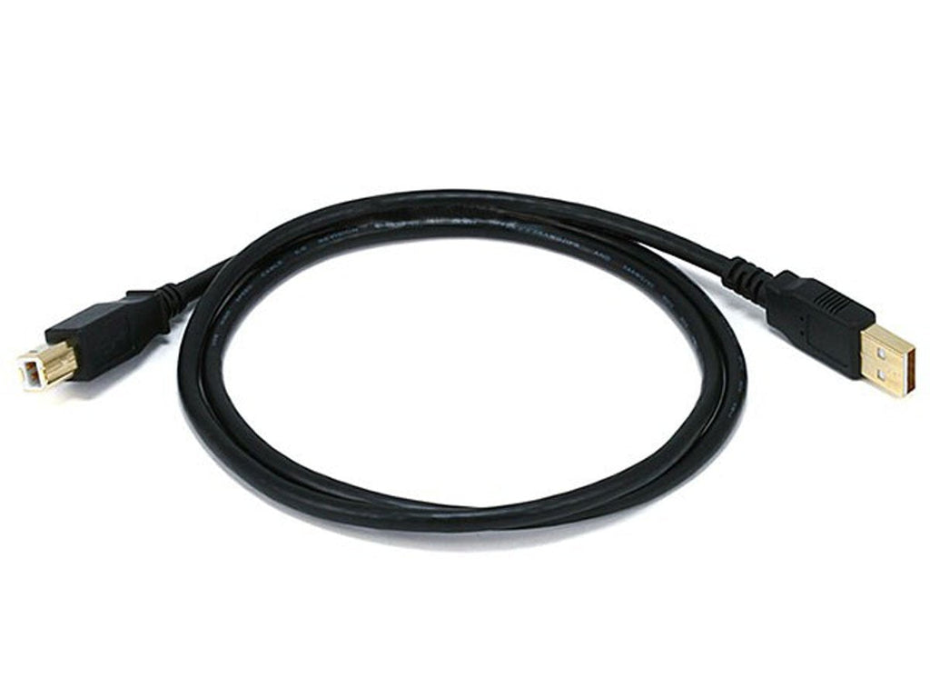 Monoprice 3-Feet USB 2.0 A Male to B Male 28/24AWG Cable (Gold Plated) (105437) Black 3 Feet - LeoForward Australia