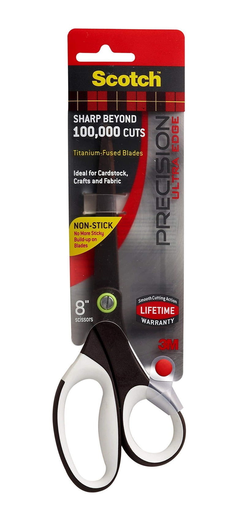  [AUSTRALIA] - Scotch Precision Ultra Edge Non-Stick Scissor, 8-Inch, Brown with Assorted Accent Colors (Dot Color Will Vary)