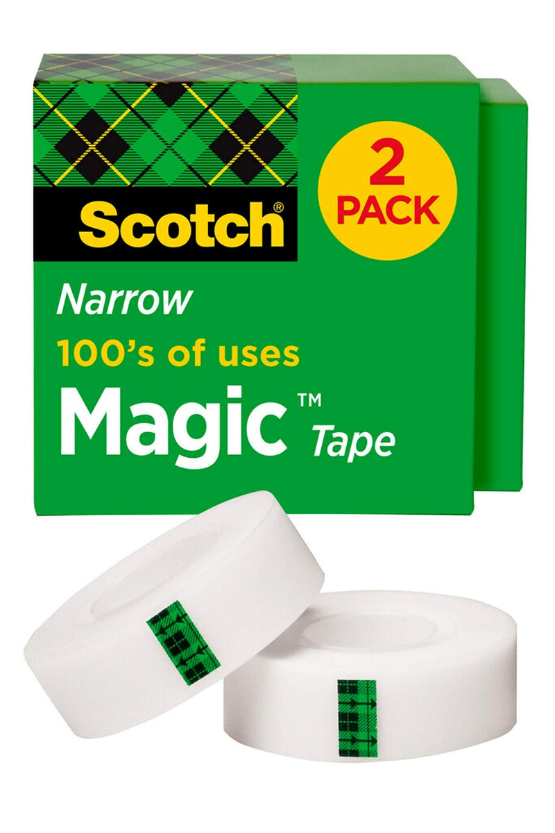  [AUSTRALIA] - Scotch Magic Tape, 2 Rolls, Numerous Applications, Invisible, Engineered for Repairing, 1/2 x 1296 Inches, Boxed (810H2)