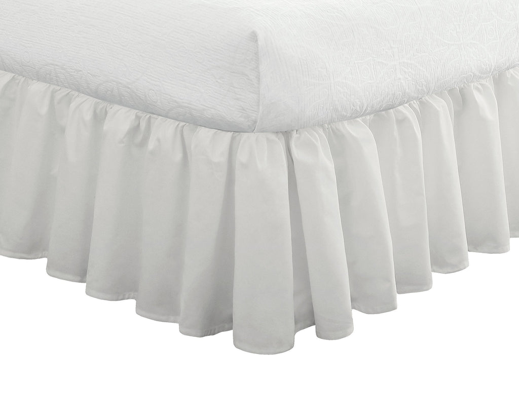  [AUSTRALIA] - Fresh Ideas Bedding Ruffled Bed Skirt, Classic 14” drop length, Gathered Styling, Cali King, White California King