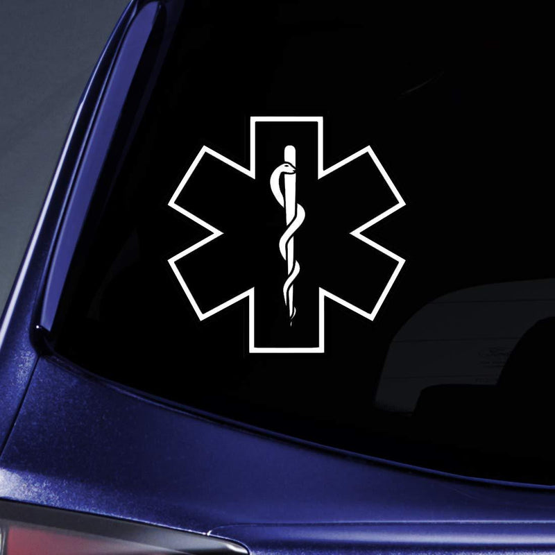  [AUSTRALIA] - Bargain Max Decals - Star of Life Medical - Sticker Decal Notebook Car Laptop 5" (White)