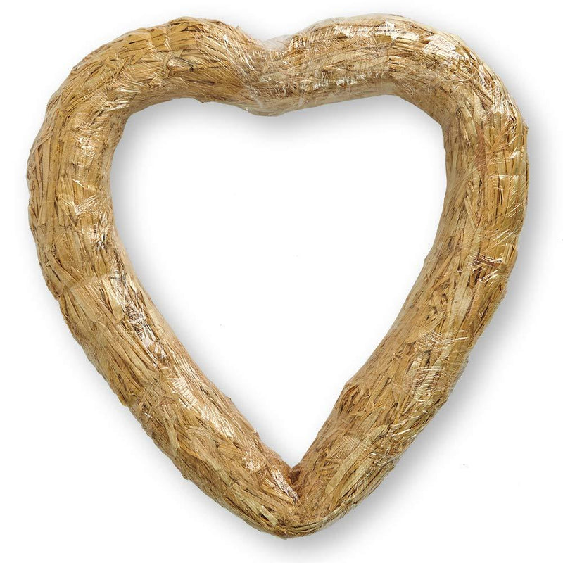 [AUSTRALIA] - FloraCraft Straw Heart Wreath Form 16 Inch Natural