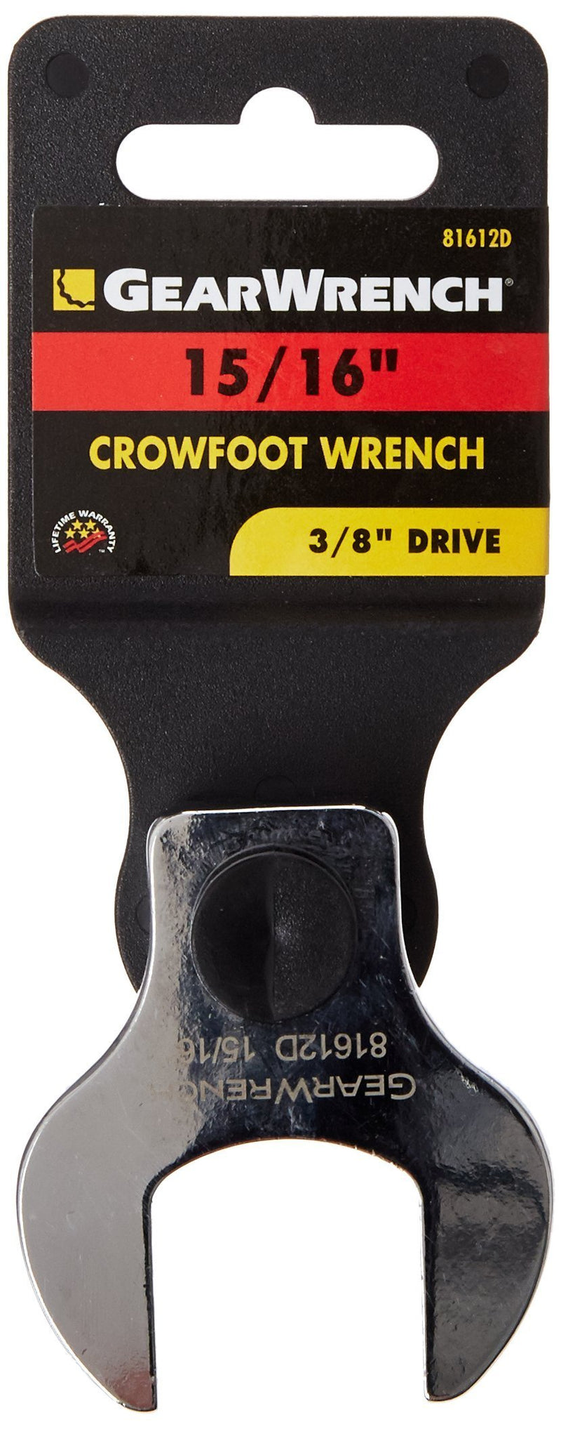  [AUSTRALIA] - GEARWRENCH 3/8" Drive Crowfoot SAE Wrench 15/16" - 81612D, Chrome 15/16"