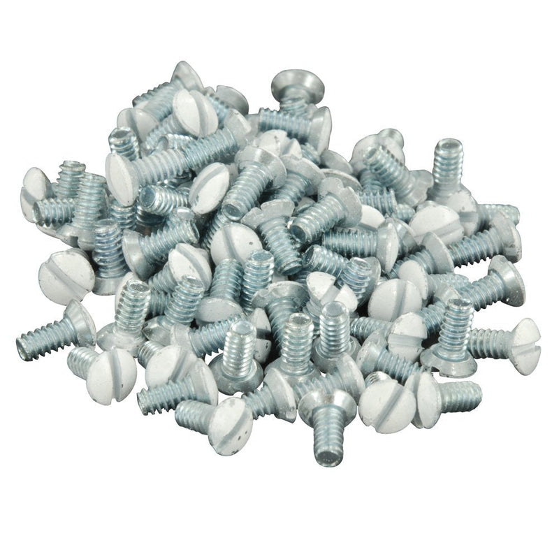  [AUSTRALIA] - Leviton 88400-PRT 5/16-Inch Long 6-32 Thread, Oval Head Milled Slot Replacement Wallplate Screws, 100-Pack, White