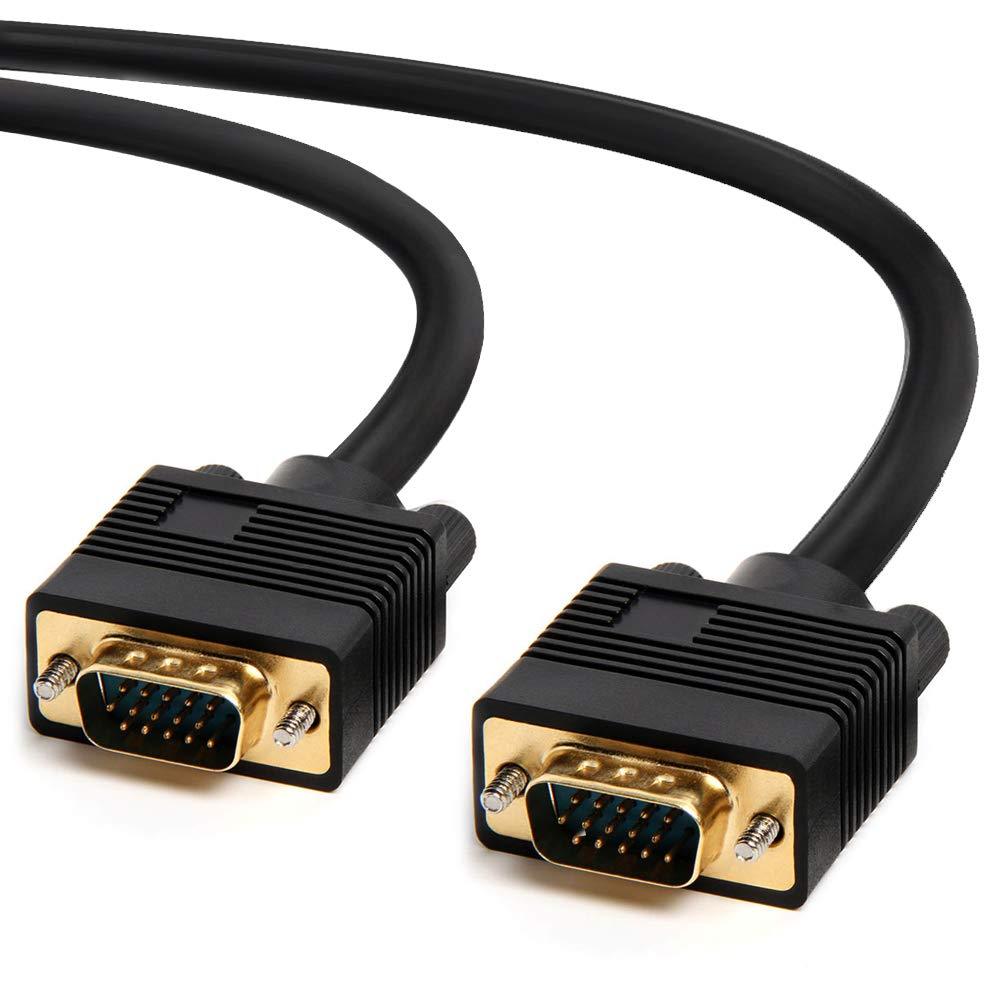 Cmple - SVGA/VGA Cable Male to Male Computer Monitor Cables VGA Video Cable - Monitor Video Adapter Cable with Ferrite Cores Support 1080P Full HD for Laptop, PC, Projector, HDTV, Display - 25 Feet 25FT Black - LeoForward Australia