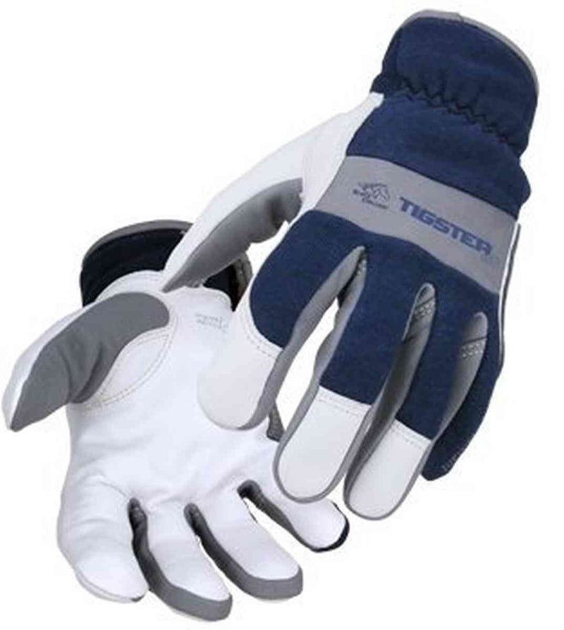  [AUSTRALIA] - Revco T50 Men's Tigster Flame Resistant Welding Gloves Blue/White Medium