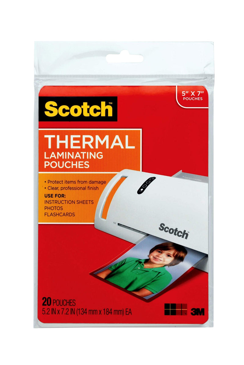  [AUSTRALIA] - Scotch Thermal Laminating Pouches, 5 Mil Thick for Extra Protection, Professional Quality, 5 x 7-Inches, 20-Pouches (TP5903-20),Clear