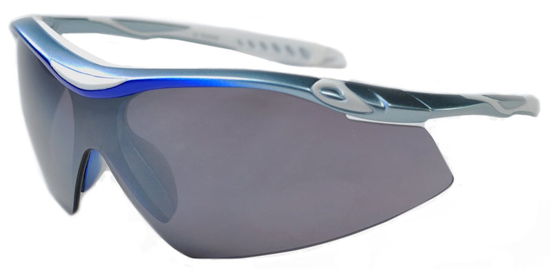 JiMarti Sunglasses TR22 Sport Wrap TR90 Unbreakable Sky Blue & Smoke - LeoForward Australia