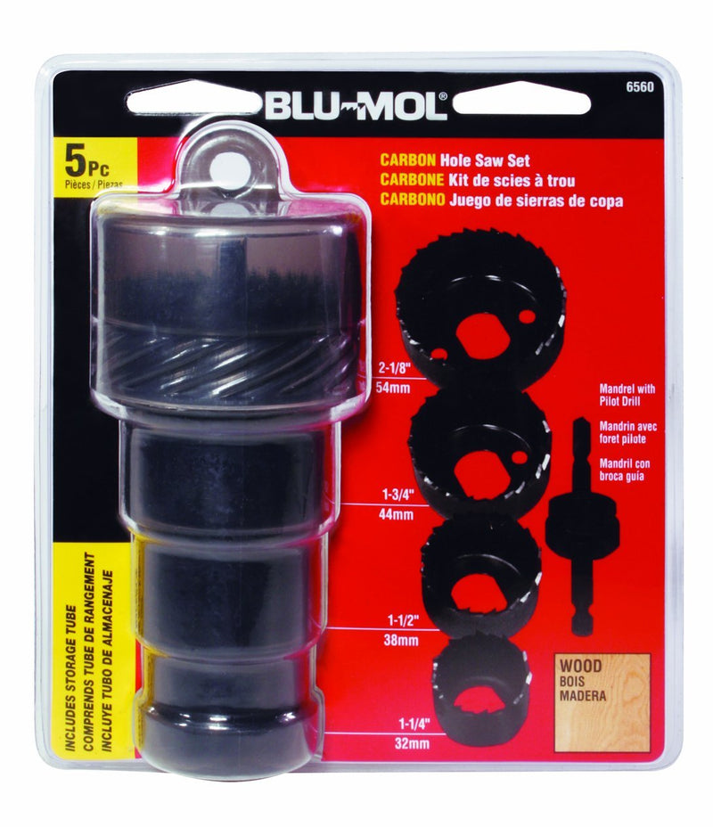 Disston E0114489 Blu-Mol Carbon Steel Hole Saw Kits Carbon Kit, 5-Piece - LeoForward Australia