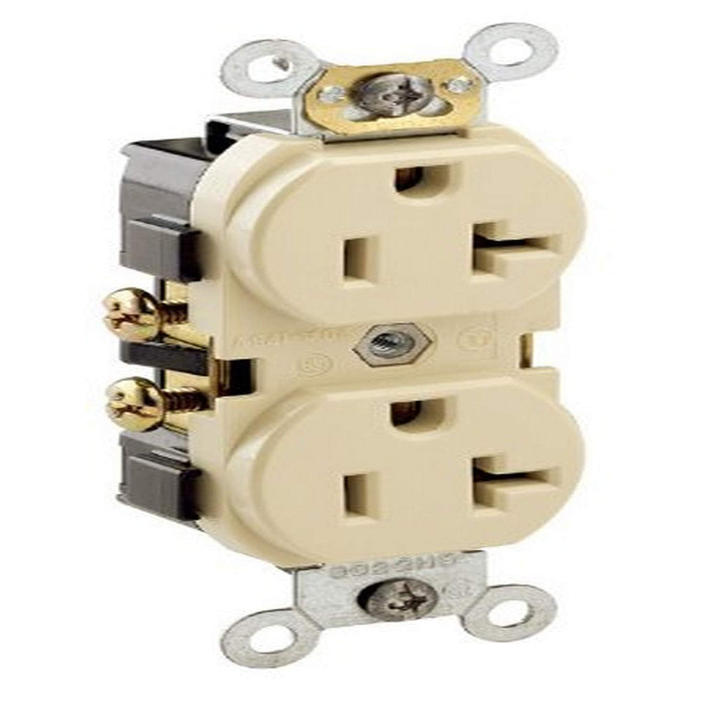  [AUSTRALIA] - Leviton CR020 20-Amp, 125 Volt, Slim Body Duplex Receptacle, Straight Blade, Commercial Grade, Self Grounding, Brown