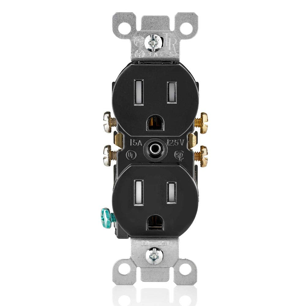  [AUSTRALIA] - Leviton T5320-E 15 Amp, 125 Volt, Tamper Resistant, Duplex Receptacle, Residential Grade, Grounding, Black