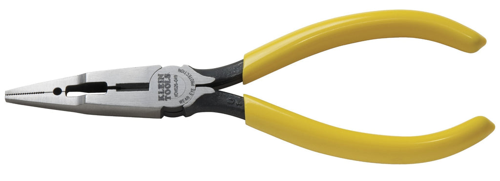  [AUSTRALIA] - Klein Tools VDV026-049 Crimping Long Nose Pliers With Curved Handles, Grooved Jaws and Induction Hardened Steel