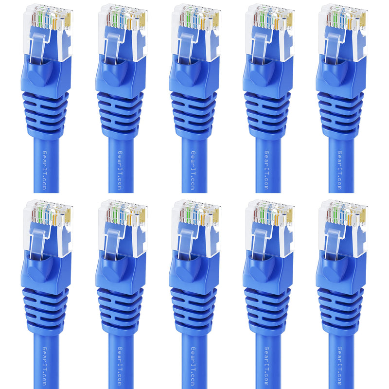  [AUSTRALIA] - GearIT Cat 6 Ethernet Cable 1 ft (10-Pack) - Cat6 Patch Cable, Cat 6 Patch Cable, Cat6 Cable, Cat 6 Cable, Cat6 Ethernet Cable, Network Cable, Internet Cable - Blue 1 Foot