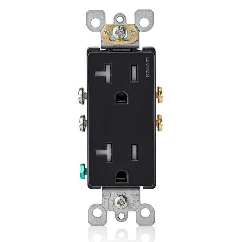  [AUSTRALIA] - Leviton T5825-E 20 Amp, Tamper-Resistant, Decora Duplex Receptacle, Residential Grade, Black