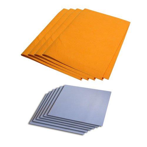  [AUSTRALIA] - The Felt Store Chamois Value Pack (10 Pieces): 4 Large Orange (19" x 27") & 6 Small Blue (15" x 16")