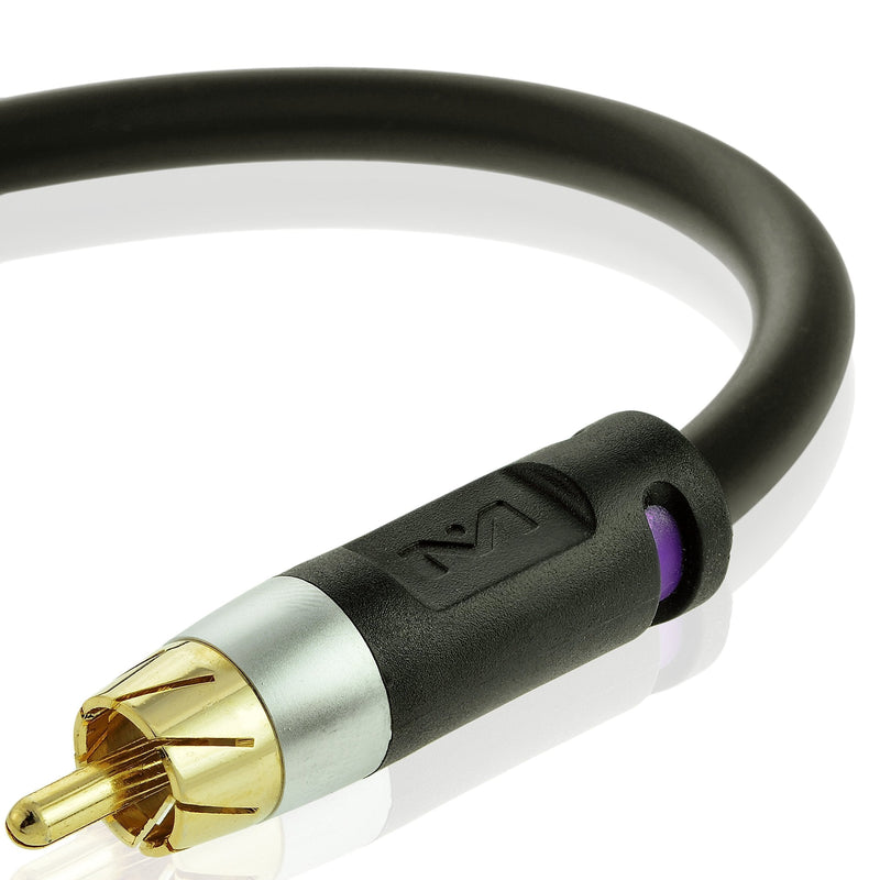 Mediabridge ULTRA Series Subwoofer Cable (25 Feet) - Dual Shielded with Gold Plated RCA to RCA Connectors - Black - LeoForward Australia