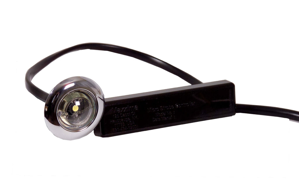  [AUSTRALIA] - Maxxima M09370WCL White 1" Round LED Auxiliary Micro-Strobe Light with Clear Lens White Clear Lens
