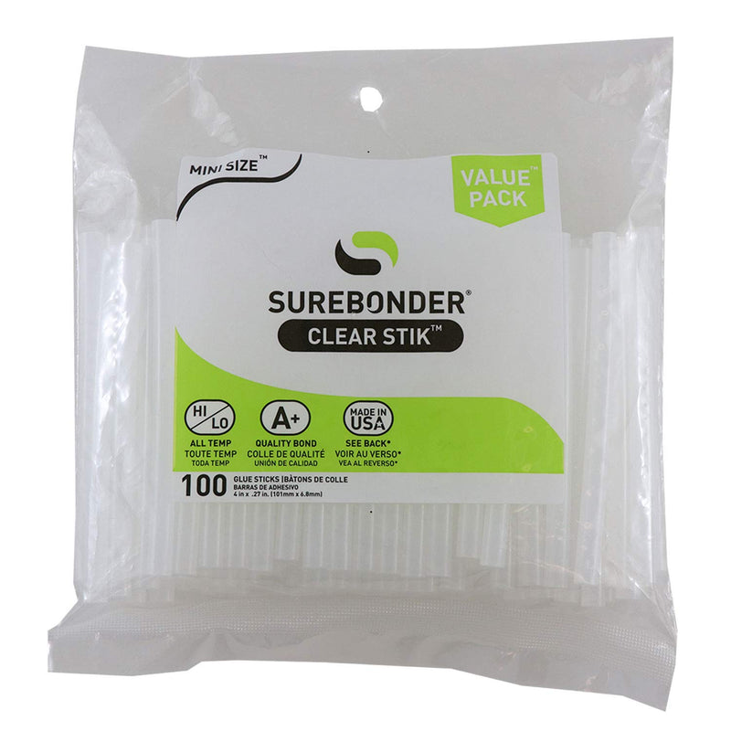  [AUSTRALIA] - Surebonder DT-100 Made in the USA All Purpose Stik-Mini Glue Sticks-All Temperature-5/16"D, 4"L Hot Melt Glue Sticks-100/ Pack