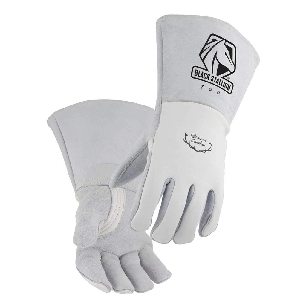  [AUSTRALIA] - Black STALLION750M Welding Gloves, Elkskin, M, 13-1/2inL, PR