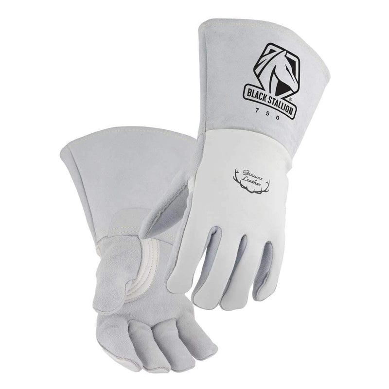  [AUSTRALIA] - Black STALLION750M Welding Gloves, Elkskin, M, 13-1/2inL, PR