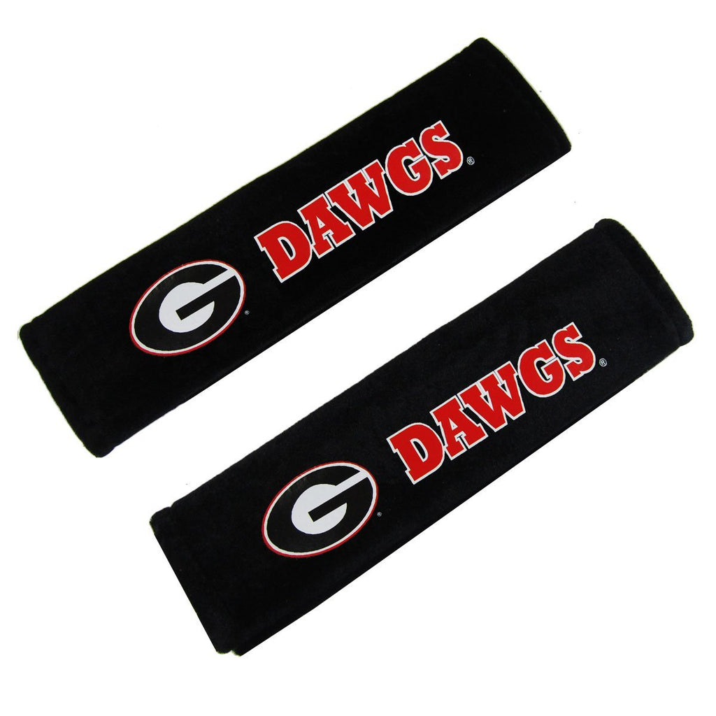  [AUSTRALIA] - Fremont Die NCAA Velour Seat Belt Pads Georgia Bulldogs