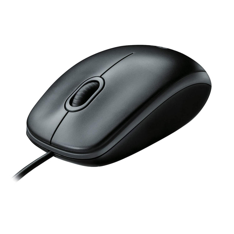 Logitech B100 Corded Mouse – Wired USB Mouse for Computers and laptops, for Right or Left Hand Use, Black Standard Packaging - LeoForward Australia