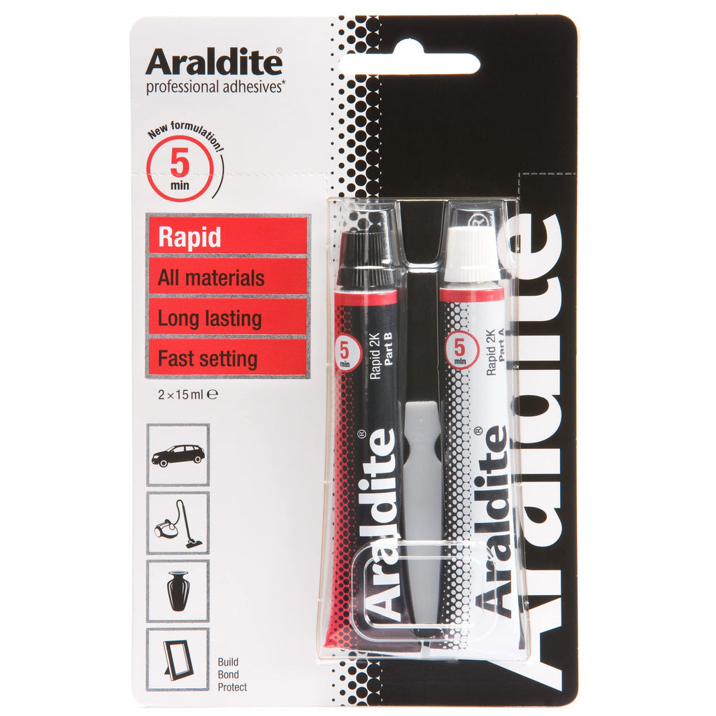  [AUSTRALIA] - Araldite ARA-400005 Translucent Rapid Adhesive Epoxy-Sets in 5mins, 2 x 15ml, Tubes
