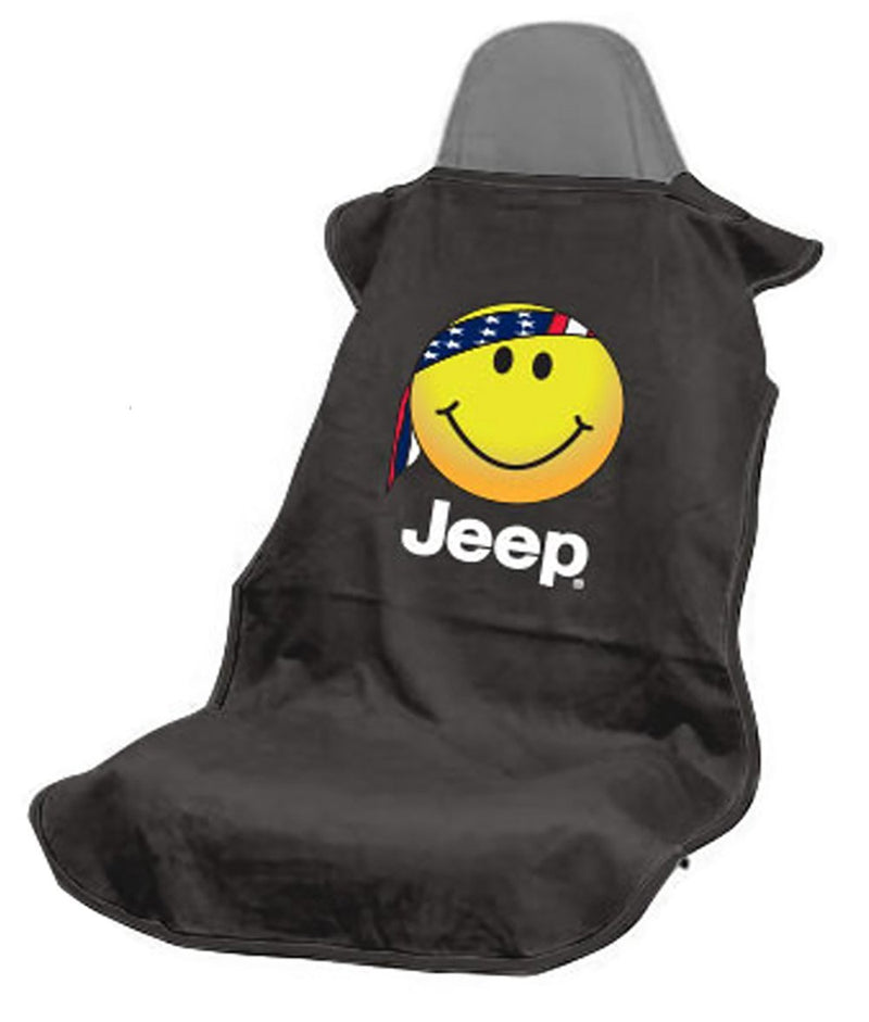 Seat Armour SA100JEPSFB Black 'Jeep Smiley Face' Seat Protector Towel - LeoForward Australia