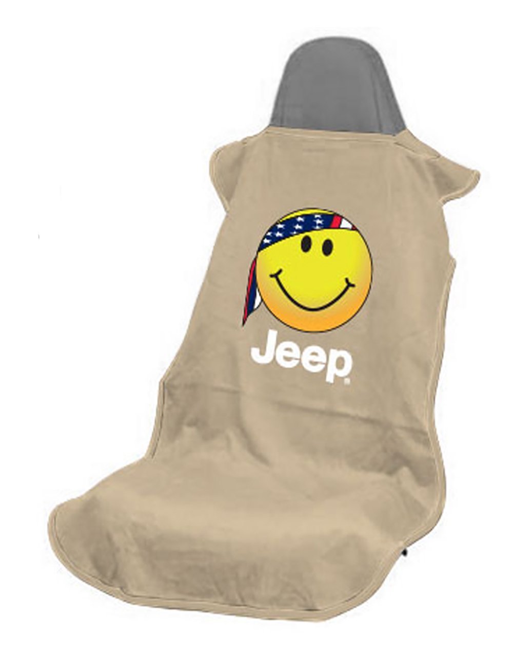  [AUSTRALIA] - Seat Armour SA100JEPSFT Tan 'Jeep Smiley Face' Seat Protector Towel