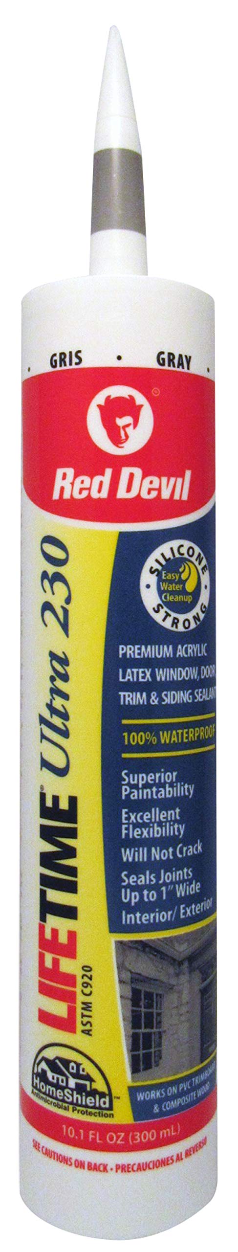  [AUSTRALIA] - Red Devil 077050 230 Lifetime Ultra Premium Elastomeric Acrylic Latex Sealant, 10.1 oz, Gray Pack of 1