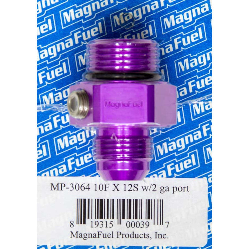  [AUSTRALIA] - MagnaFuel MP-3064-10AN to -12AN O-Ring Male Adapter Fitting with Gauge