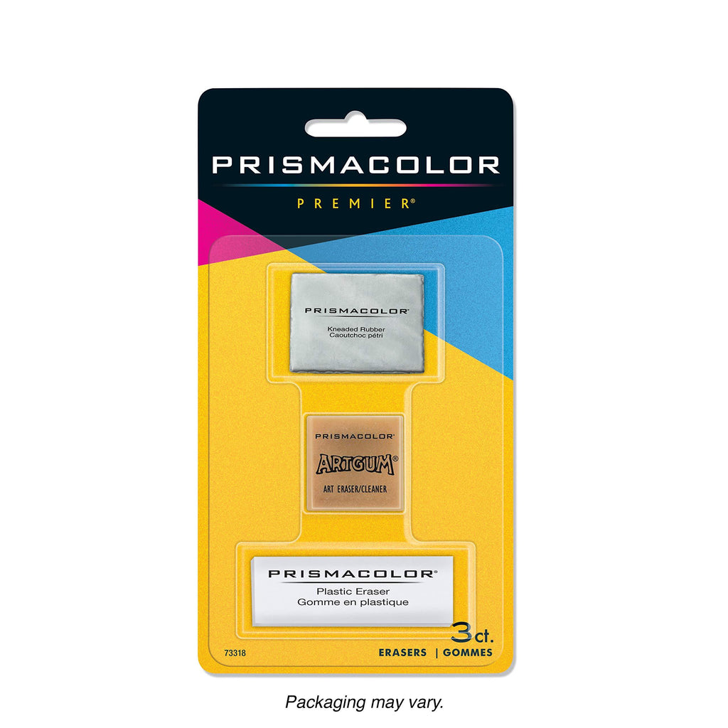Prismacolor Premier Kneaded, ArtGum and Plastic Erasers, 3 Pack Original Version - LeoForward Australia