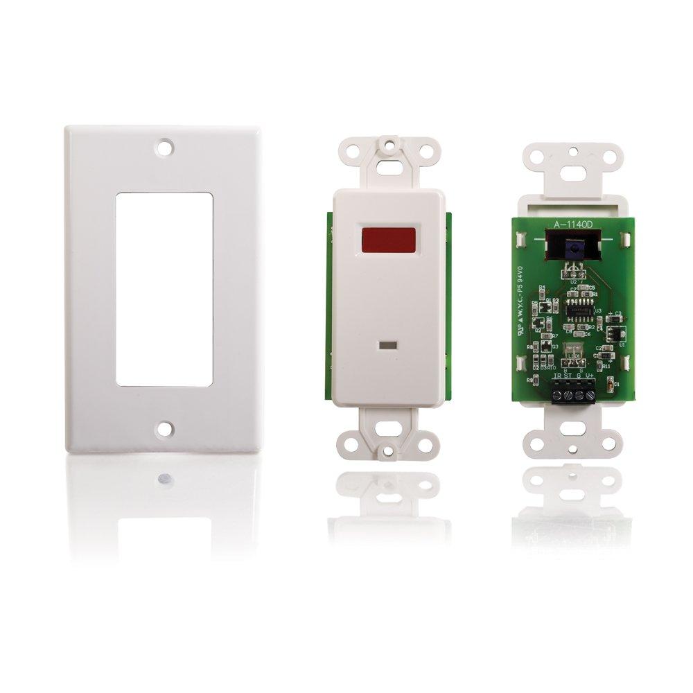 C2G 40478 TruLink Infrared (IR) Remote Control Dual Band Wall Plate Receiver, TAA Compliant, White IR Repeater - LeoForward Australia