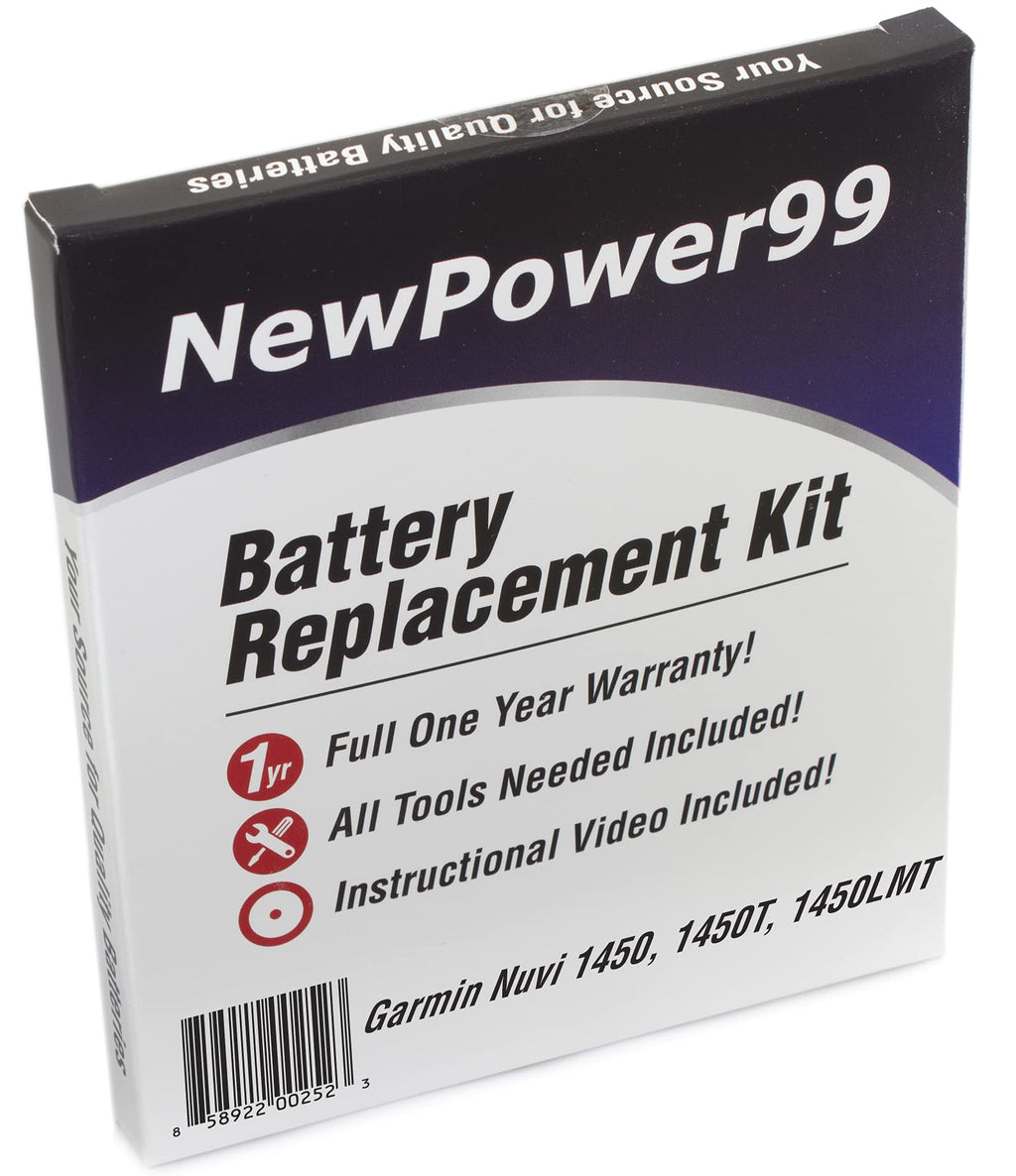NewPower99 Battery Replacement Kit for Garmin Nuvi 1450, 1450T, 1450LMT with Tools, Video Instructions, Long Life Battery - LeoForward Australia