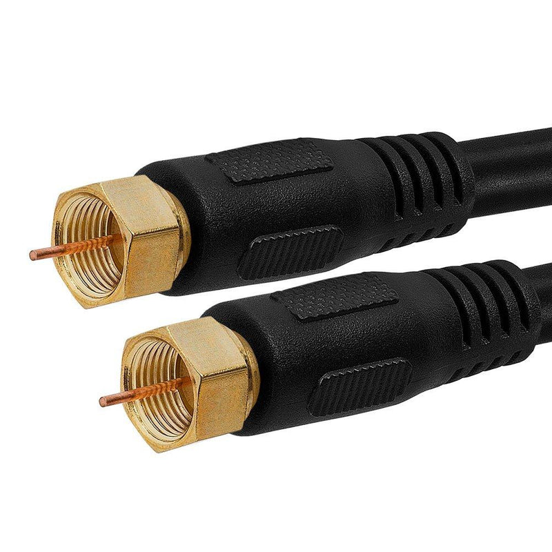 Cmple Digital Coaxial Cable F-Type Male RG6 Coax Digital Audio Video with F Connector Pin Satellite Cord - 3 Feet Black 3FT - LeoForward Australia
