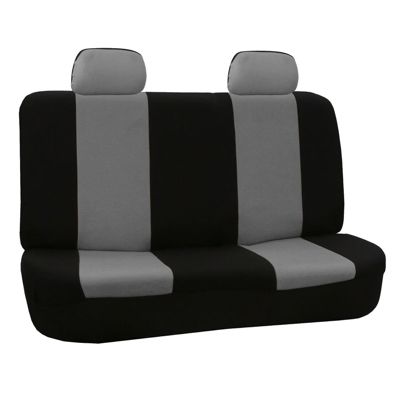  [AUSTRALIA] - FH Group FB050GRAY012 Gray Fabric Bench Car Seat Cover with 2 Headrests