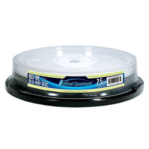  [AUSTRALIA] - 10 Pack Optical Quantum 2X 25GB BD-RE Blu-ray Blank Disc Logo Top (MPN: OQBDRE02LT-10)