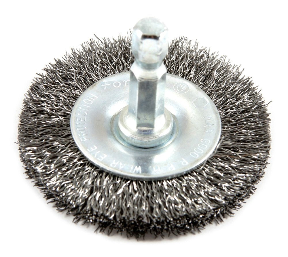  [AUSTRALIA] - Forney 72728 Wire Wheel Brush, Fine Crimped with 1/4-Inch Hex Shank, 2-Inch-by-.008-Inch