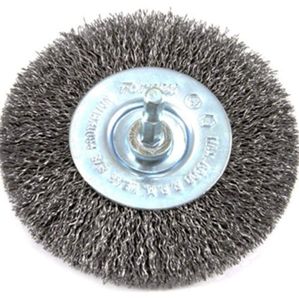  [AUSTRALIA] - Forney 72739 Wire Wheel Brush, Coarse Crimped with 1/4-Inch Hex Shank, 4-Inch-by-.012-Inch