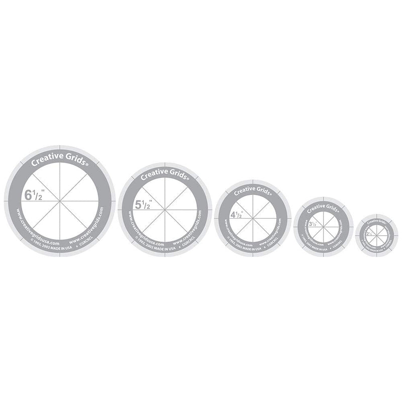  [AUSTRALIA] - Creative Grids Quilt Ruler Circles (5 Discs with Grips) Quilt Ruler - CGRCRCL