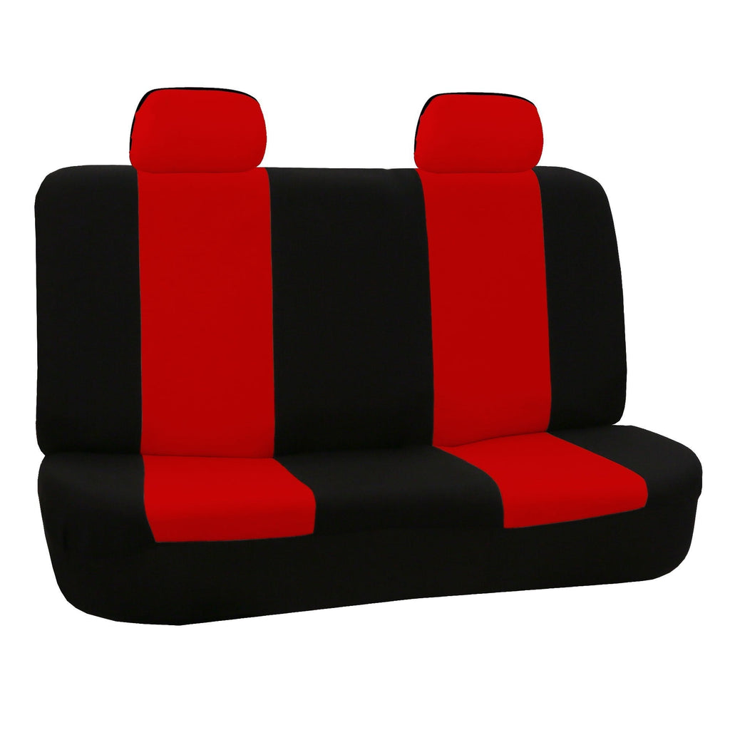  [AUSTRALIA] - FH Group FB050RED012 Red Fabric Bench Car Seat Cover with 2 Headrests