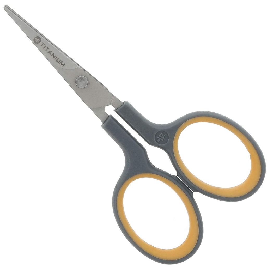  [AUSTRALIA] - Westcott E-30440 00 4 inch Titanium Nitride Bonded Super Soft Grip Scissor, Straight - Grey/Yellow