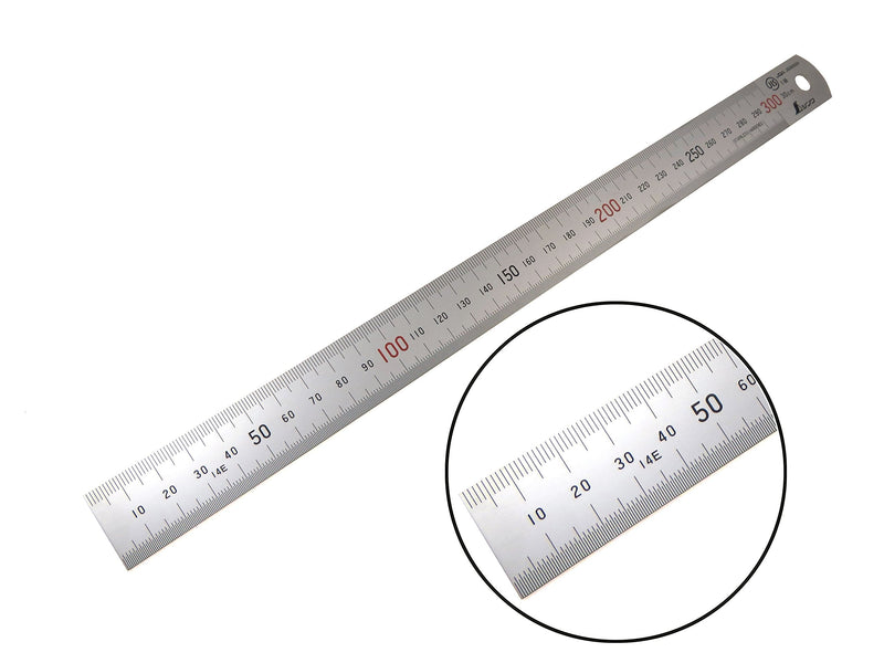  [AUSTRALIA] - Shinwa H101-C 300 mm Rigid"Zero Glare" Metric Machinist Ruler/Rule Scale .5 mm & mm Markings