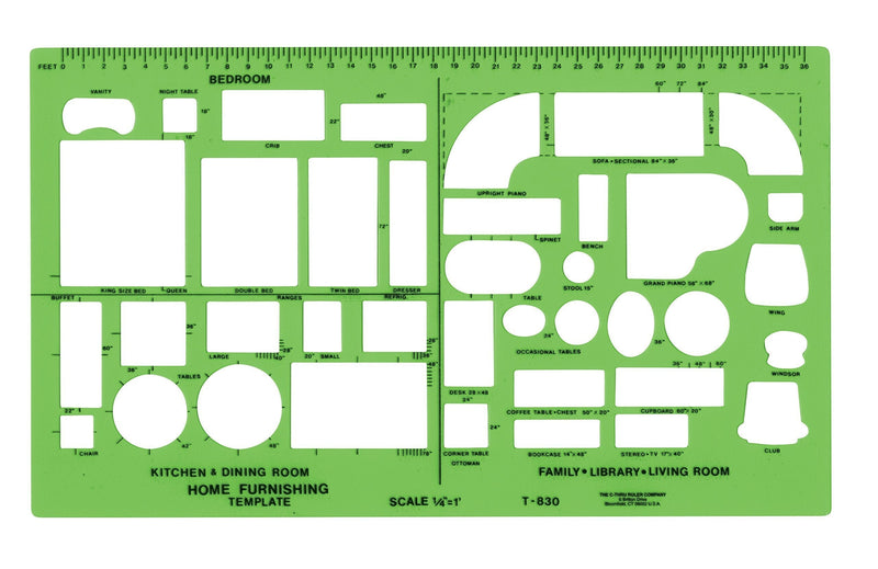 Westcott Plastic Designer Template, 1/4 Inches, Green - LeoForward Australia