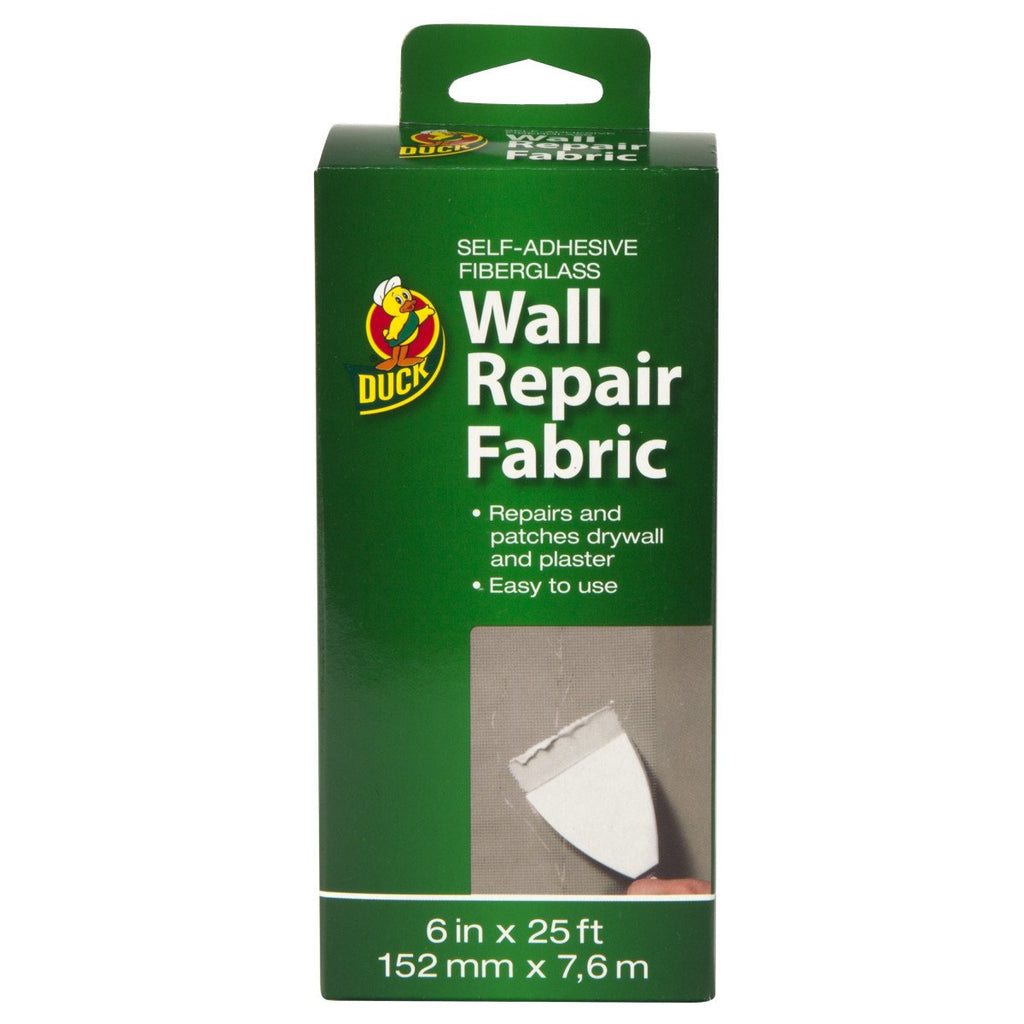  [AUSTRALIA] - Duck Brand 282084 Self-Adhesive Drywall Repair Fabric, 6-Inch by 25 Feet, Single Roll , White 1 Pack