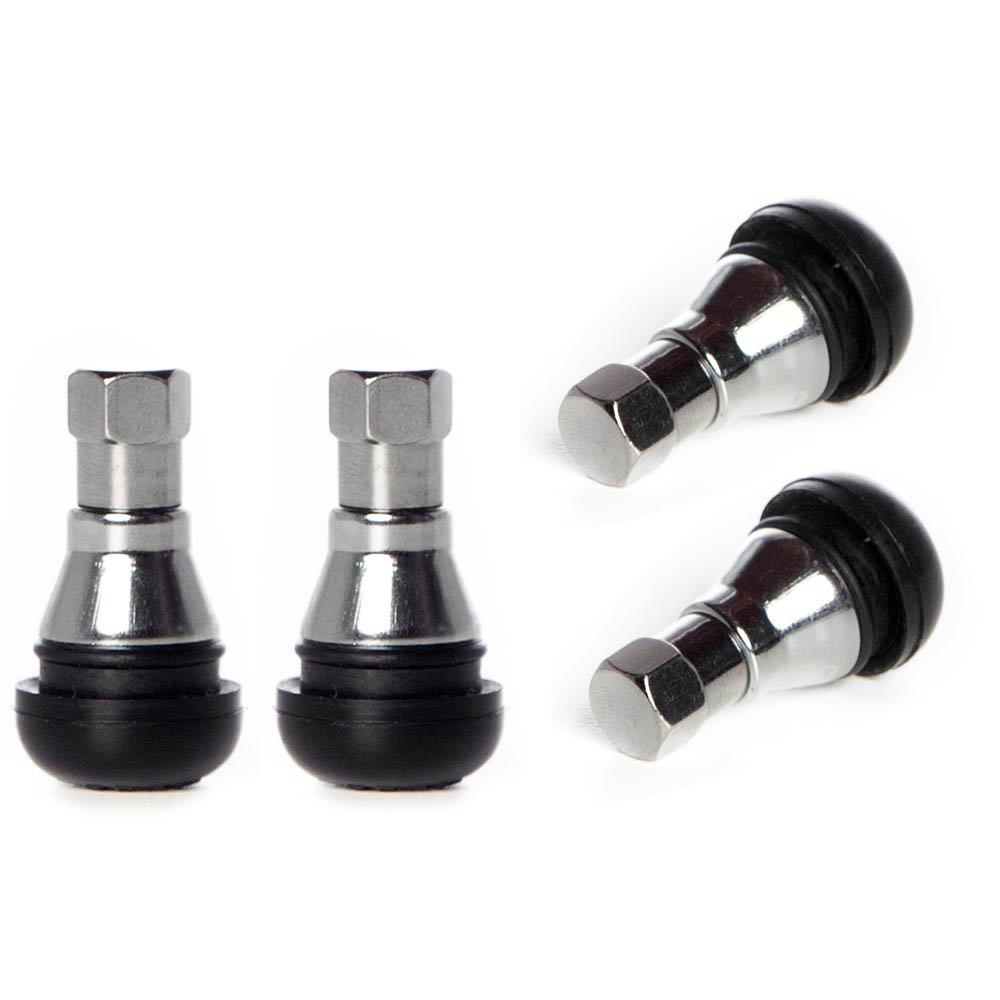 Circuit Performance Shorty Chrome Valve Stems TR412 TR-412 22mm Low Profile (Set of 4) - LeoForward Australia