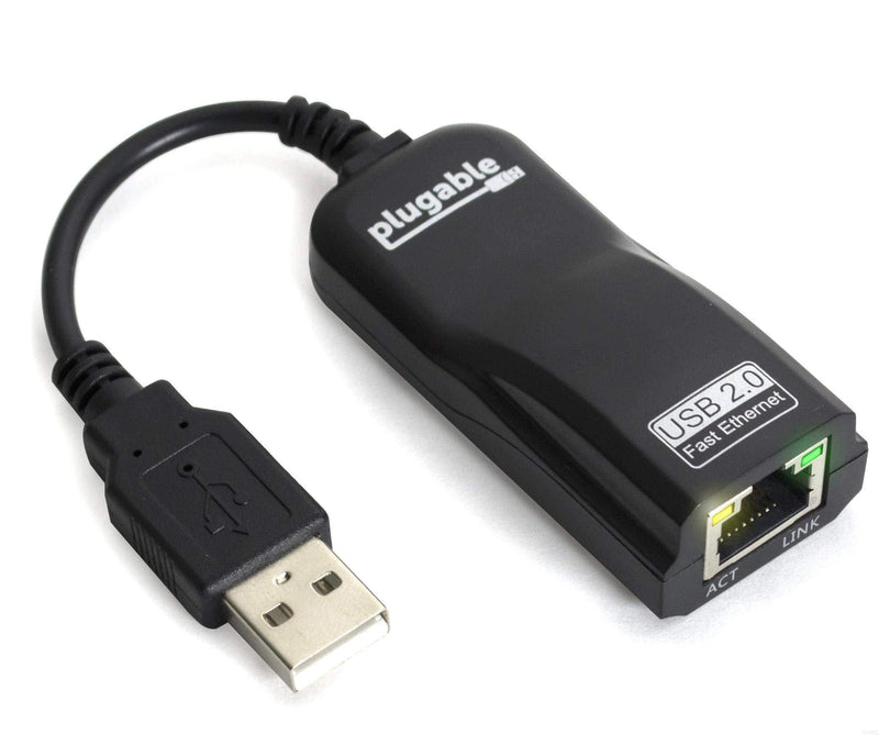 Plugable USB 2.0 to Ethernet Fast 10/100 LAN Wired Network Adapter Compatible with Chromebook, Windows, Linux - LeoForward Australia